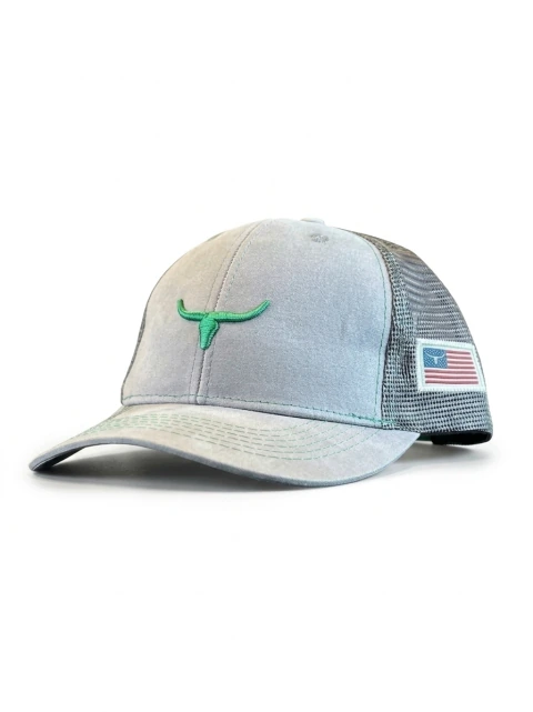 Boné Moiadeiros Cinza Escuro/Logo Verde/Tela Cinza BONE002