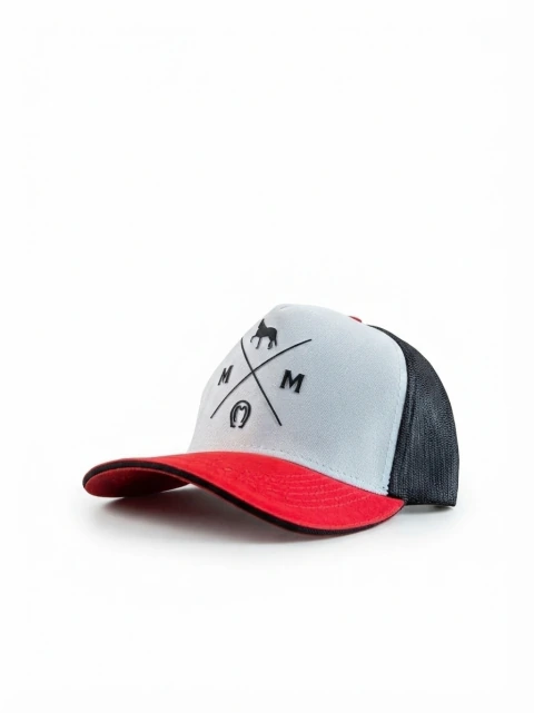 Boné Mangalarga Marchador Branco Vermelho e Preto