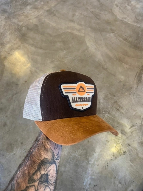 Boné ATR Marrom Bege e Laranja ATR269