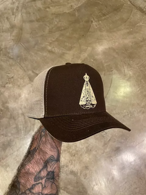 Boné Pressão Rural Nossa Senhora Aparecida Marrom e Bege - comprar online