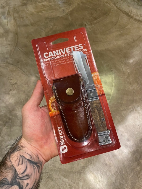Canivete Bianchi Alumínio/Madeira 3 1/4'' Com Bainha 10102/33B