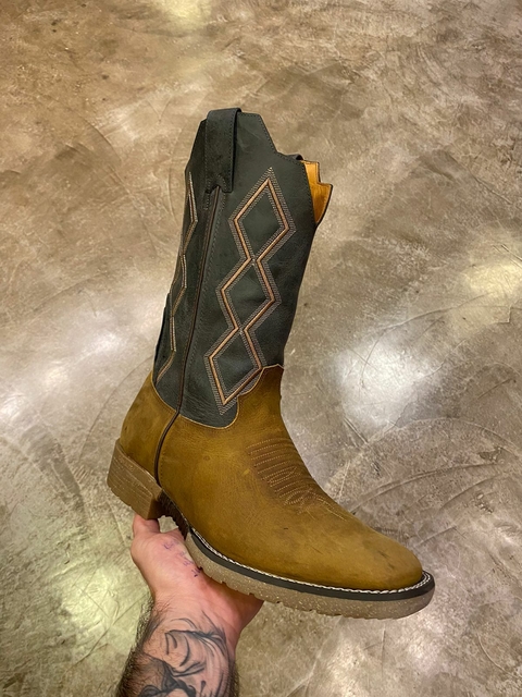 Bota Masculina Goyazes Ocre / Marinho Couro Legítimo 211503