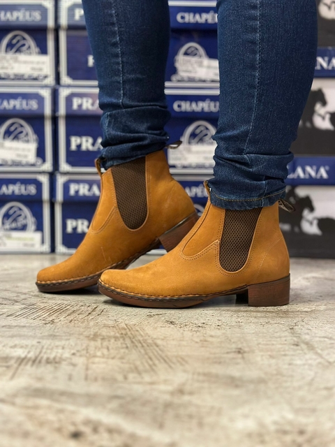 Botina Feminina Palma Ferrugem Couro Legítimo 420