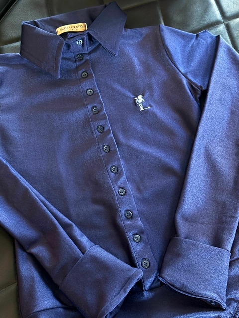 Body Labella Country Azul Escuro Liso