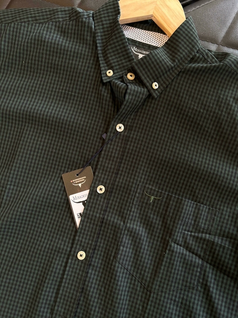 Camisa Moiadeiros Xadrez Verde Masculina Manga Longa