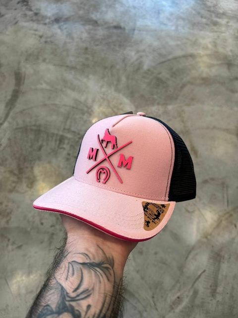 Boné Mangalarga Marchador Rosa e Vermelho