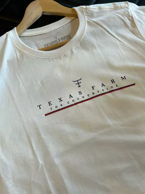 CAMISETA MASCULINA TEXAS FARM - CM307 - OFF WHITE