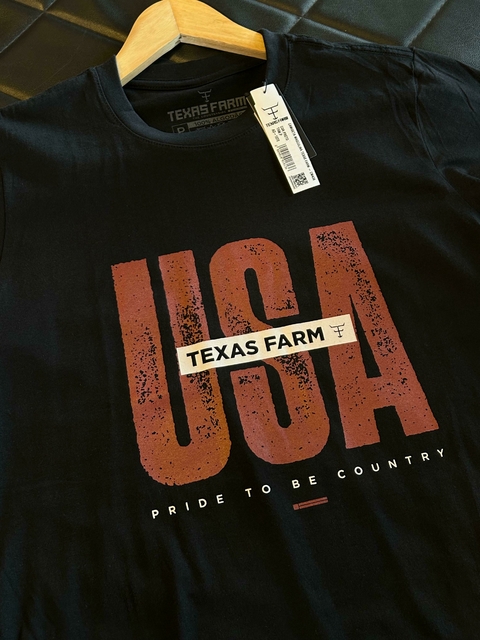 CAMISETA MASCULINA TEXAS FARM - CM438 - PRETO