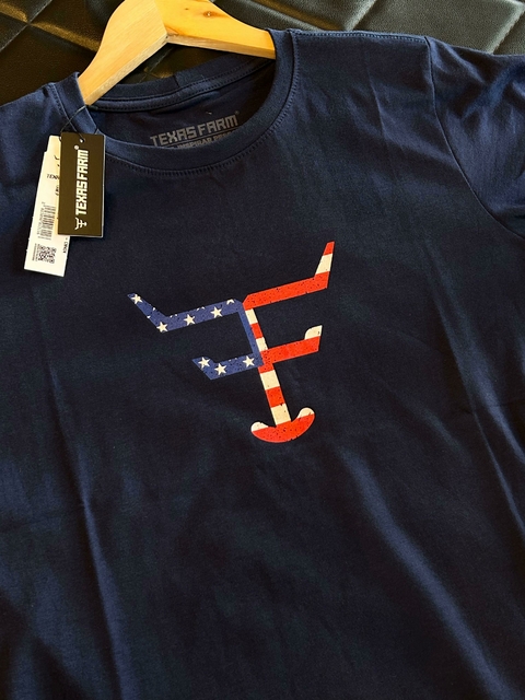 CAMISETA MASCULINA TEXAS FARM - CM434 - AZUL MARINHO