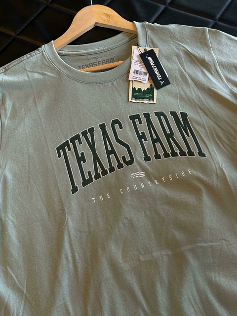 CAMISETA MASCULINA TEXAS FARM - CM429 - VERDE/MILITAR
