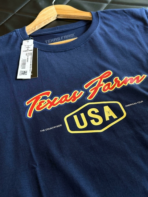 CAMISETA MASCULINA TEXAS FARM - CM455 - AZUL MARINHO
