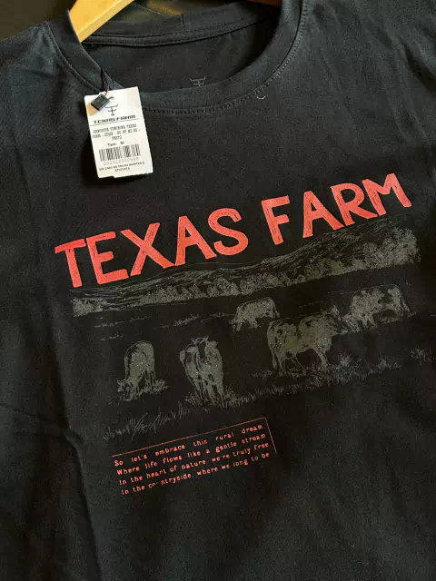 CAMISETA FEMININA TEXAS FARM - CF229 - PRETO