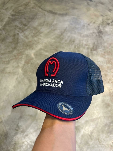 Boné Mangalarga Marchador Azul e Vermelho