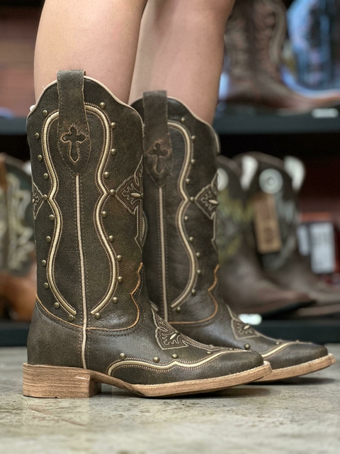 Bota Feminina Vimar Boots Rock Capuccino Couro Legítimo 13231