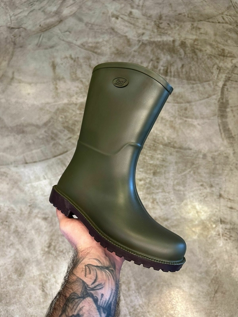 Bota Galocha AD053 Cano Médio Verde-Militar