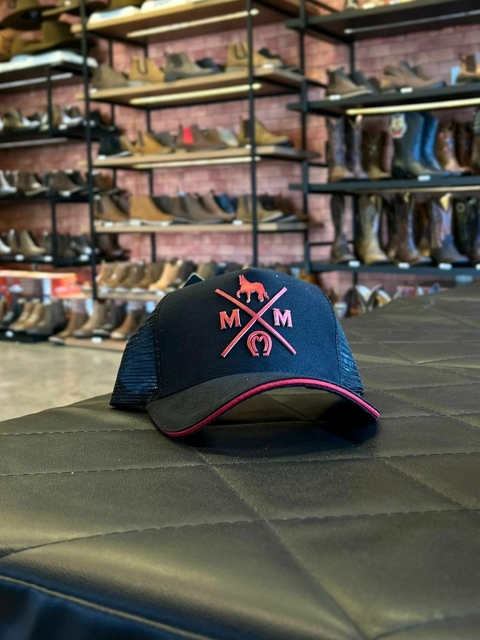 Boné Mangalarga Marchador Preto Logo Vermelha
