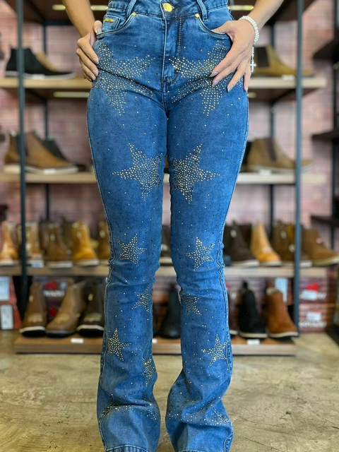Calça Feminina Flare Cintura Alta com Brilho Bill Way 7231
