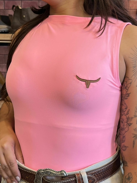 Body Feminino Manga Curta Moiadeiro Rosa BF103