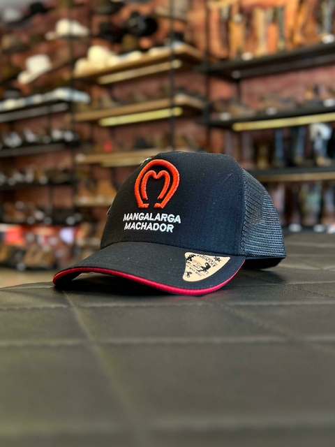 Boné Mangalarga Marchador Preto Logo Vermelho/Branco 12