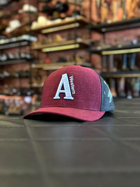 Boné Austin Western Vinho com Grade Preta