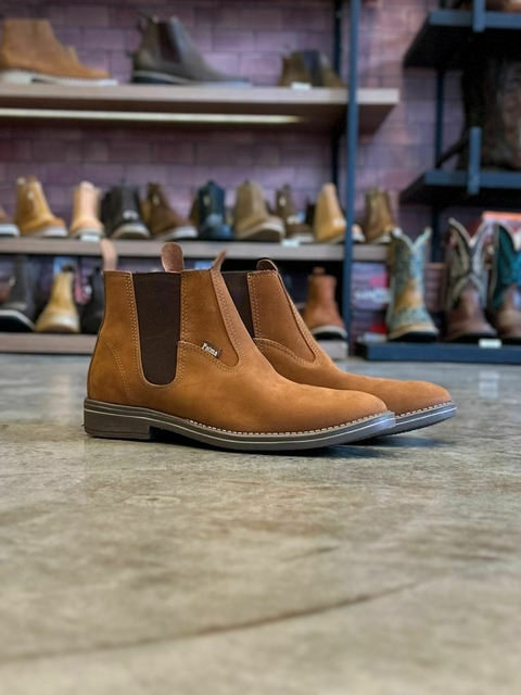 Botina Masculina Palma Nobuck Ferrugem Solado Ultraleve 600