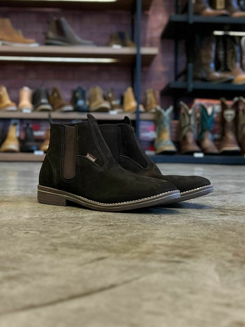 Botina Masculina Palma Nobuck Café Solado Ultraleve 600