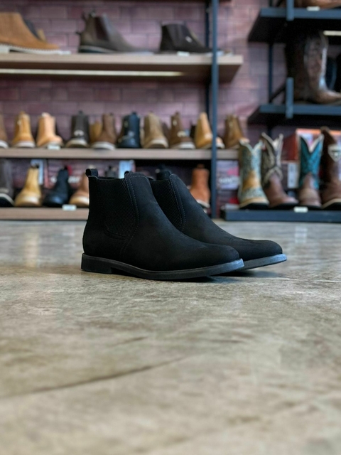 Botina Escrete Preta Nobuck Feminina 3301