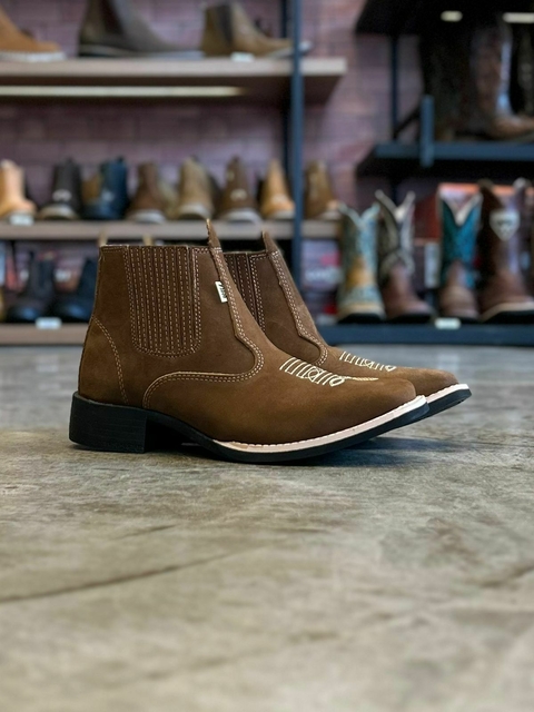 Botina Nobuck Terra Bico Quadrado F-1000 095