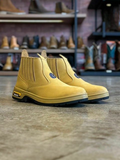 Botina Bretão New Holland Caramelo Couro Legítimo 2201