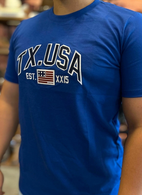 CAMISETA MASCULINA TEXAS FARM - CM552 - AZUL ROYAL