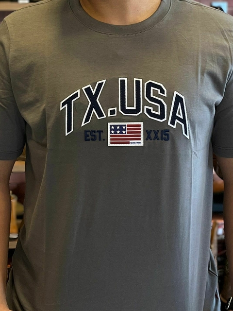 CAMISETA MASCULINA TEXAS FARM - CM552 - CINZA MEDIO