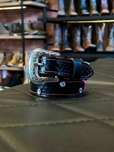 Cinto Infantil Strass Coração Preto