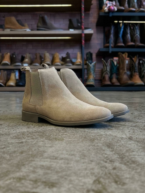 Botina Escrete Areia Camurça Masculina 777