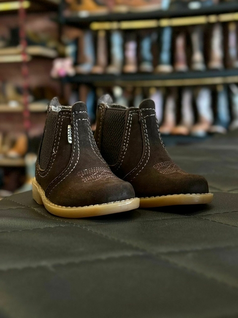 Botina Infantil F-100 Café Nobuck 1004