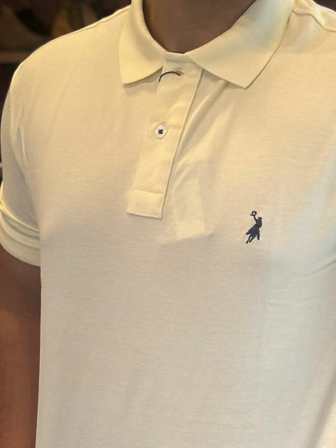 Camisa Gola Polo Austin Western Amarelo com Logo Azul - comprar online