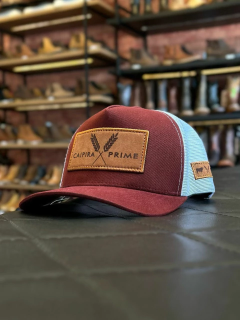 Boné Caipira Prime Vermelho com Branco - comprar online