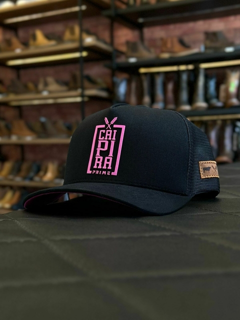 Boné Caipira Prime Preto com Rosa - comprar online