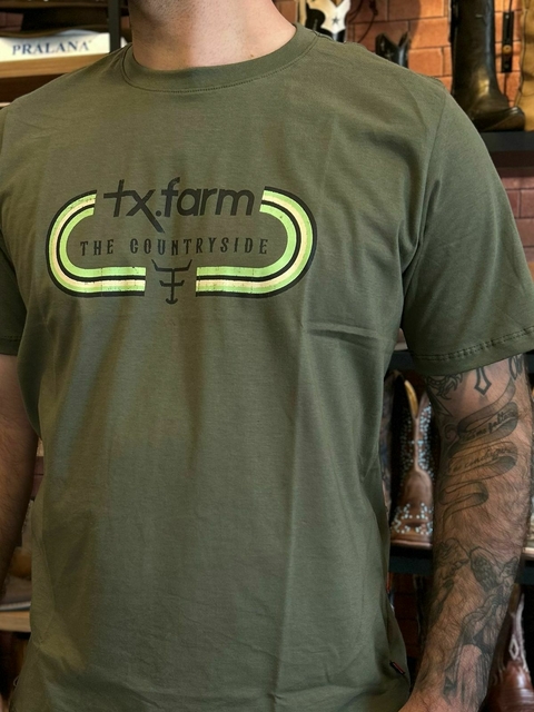 CAMISETA MASCULINA TEXAS FARM - CM642 - VERDE BROTO - comprar online