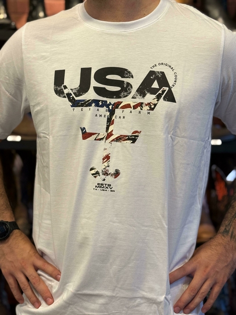 CAMISETA MASCULINA TEXAS FARM - CM644 - BRANCO - comprar online