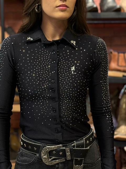 Body UV Labella Country Strass Plus Preto - comprar online