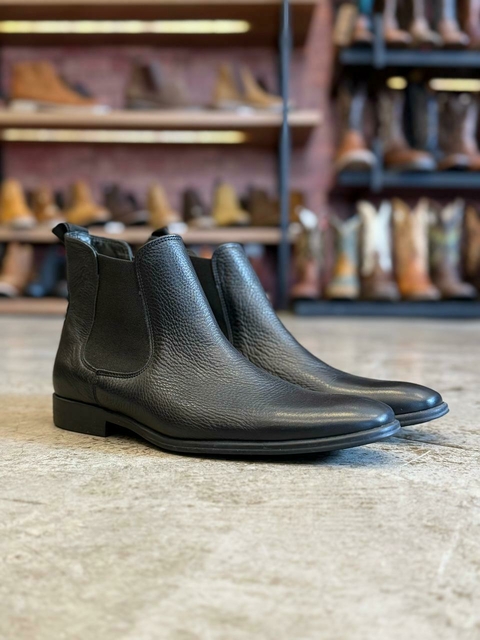 Botina Anatomicgel Floater Preto Couro Legítimo 2553 - comprar online