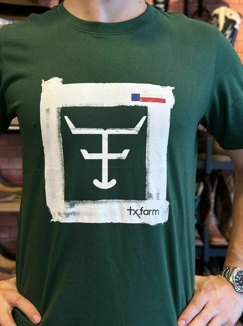 CAMISETA MASCULINA TEXAS FARM - CM527 - VERDE BANDEIRA - comprar online