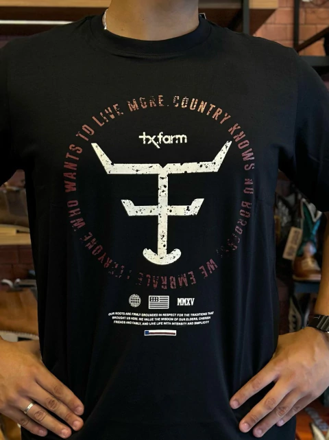 CAMISETA MASCULINA TEXAS FARM - CM641 - PRETO - comprar online