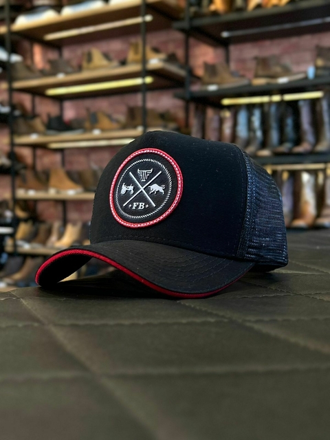 Boné Farm Bulls Preto e Vermelho - comprar online