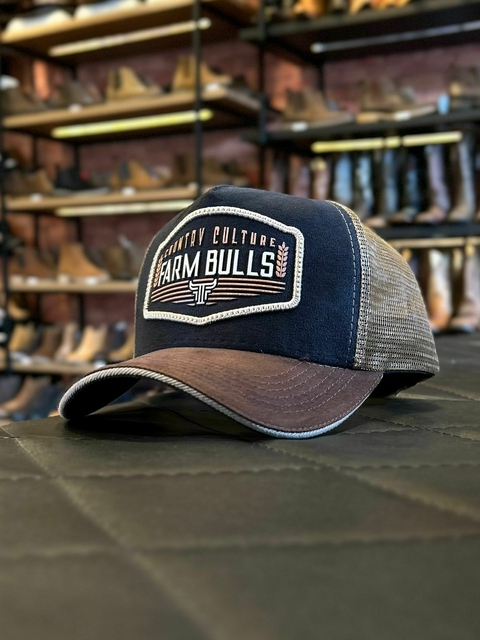 Boné Farm Bulls Preto e Bege - comprar online