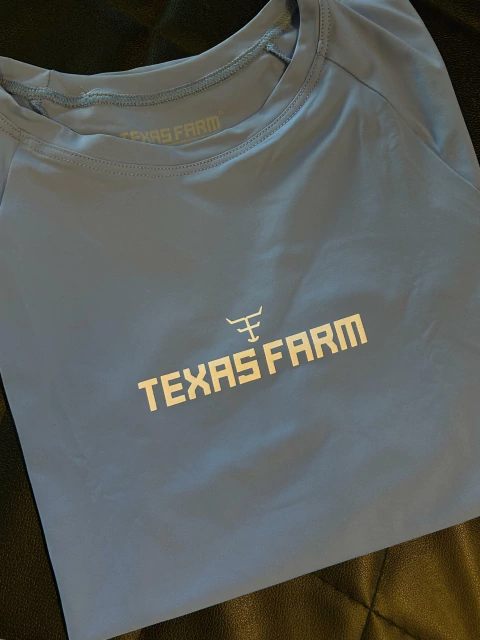 CAMISETA FEM UV M.LONGA TEXAS FARM - UVF006 - AZUL CRISTAL/BRANCO - comprar online