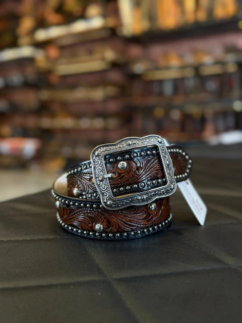 Cinto Paul Western 380 Marrom Escuro - comprar online