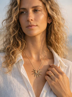 Colar Sol Dourado