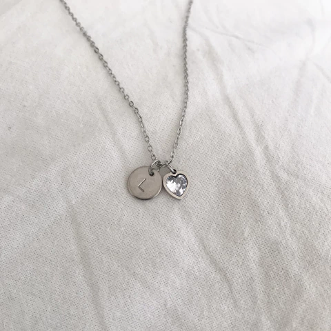 Collar Cuore White Plateado Personalizado - comprar online