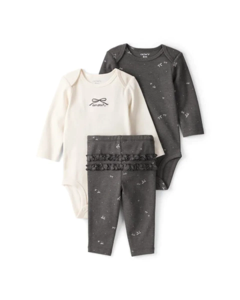 Carter´s Set 3 Piezas Bodies Mangas Largas Pantalon Amour